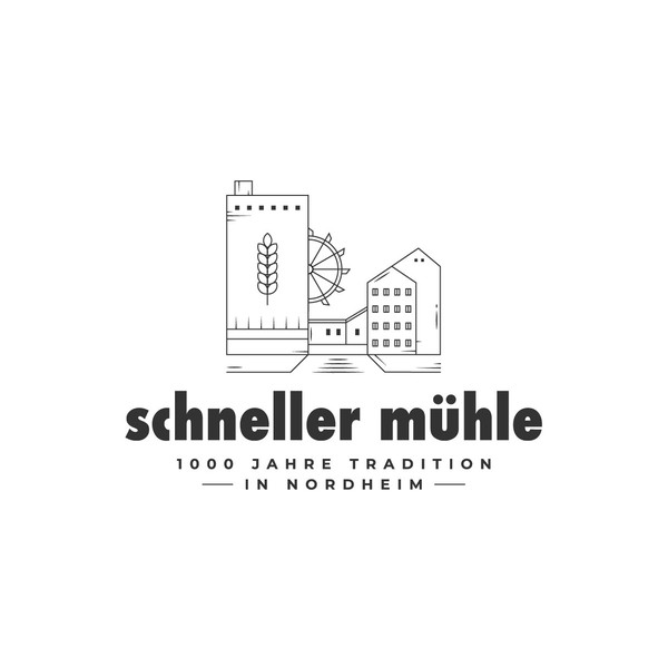 Logo design for a grain mill - 1000 year old tradition meets modern technology