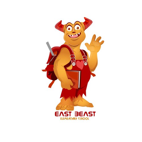 The East Beast - a fun mascot for an elementary school Design by BroomvectoR