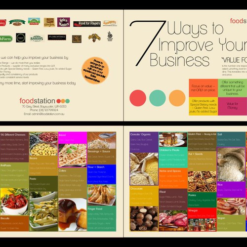 Create the next postcard or flyer for Foodstation Diseño de Desinboxz