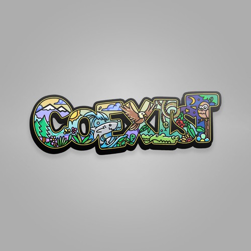 NEED FUN AND COLORFUL "COEXIST" STICKER ILLUSTRATED Design by Eko Pratama - eptm99