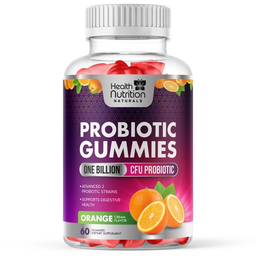 Design Healthy Probiotic Gummies Label needed for Health Nutrition di GayanMH