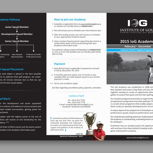 Institute of Golf want you! please design our Academy Flyer! Design by H-art