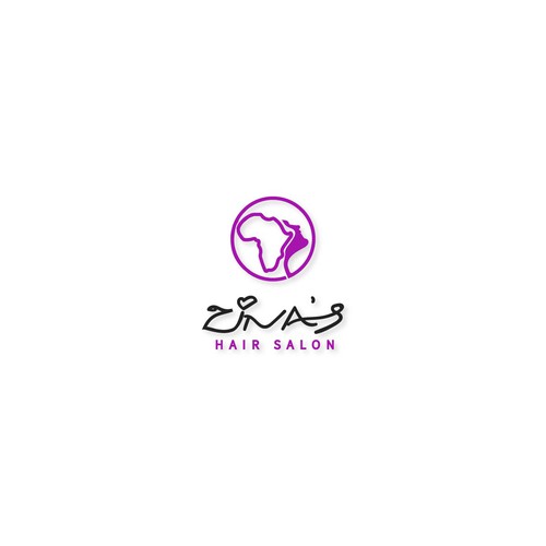 Showcase African Heritage and Glamour for Zina's Hair Salon Logo Design by gundulsdesign