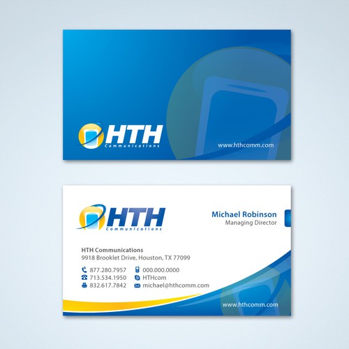 Business Card for HTH Communications Design by Tcmenk