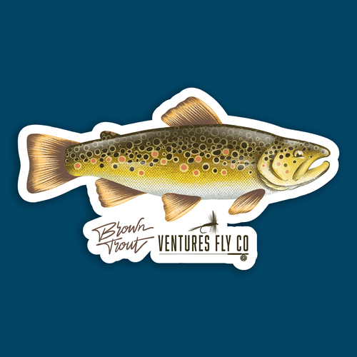 Eye catching, awesome, bold fly fishing trout & fly sticker design or  illustration needed!!, Sticker contest