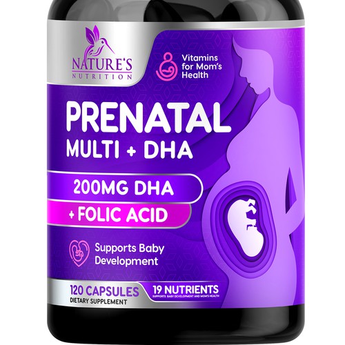 Prenatal Vitamins Label Design needed for Nature's Nutrition Design by rembrandtjurin