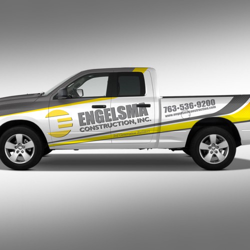 Professional General Contractor Truck Graphics Design by J.Chaushev