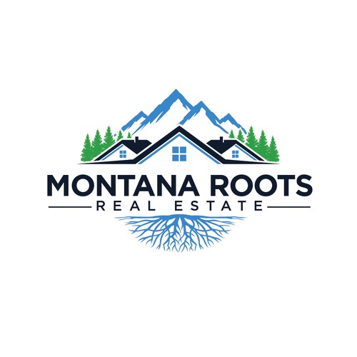 Logo for a Real Estate firm that helps others put down roots in Montana. Design by pianpao