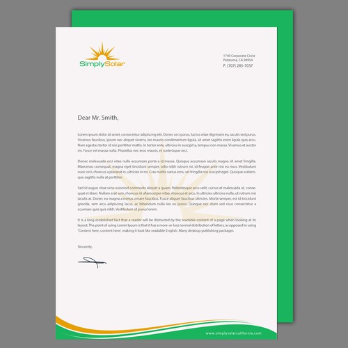 "Renewable Energy Company Letterhead" Design by chandrayaan.creative