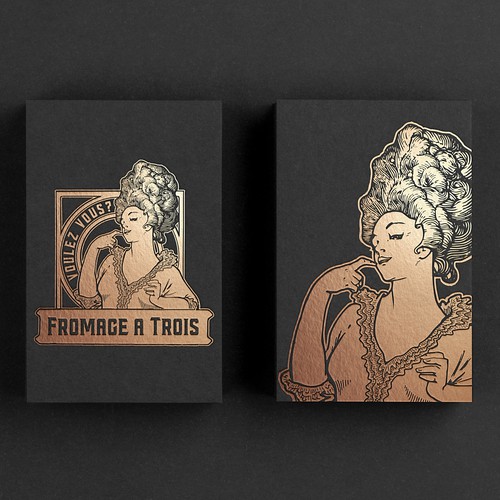 Vintage French-style logo with a scandalous twist! Design by MarkoADesign