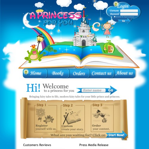 Customizable fairy tales website Design by Captain Jack Sparrow