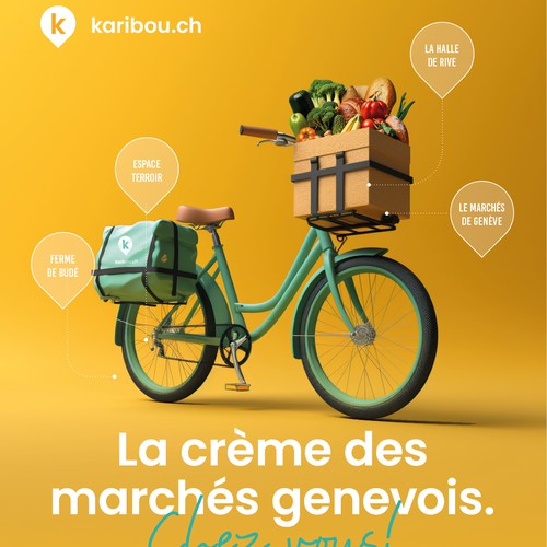 Besoin d'un flyer original pour des marchés de l'alimentation fédérés sur une plateforme Design by Applefresh