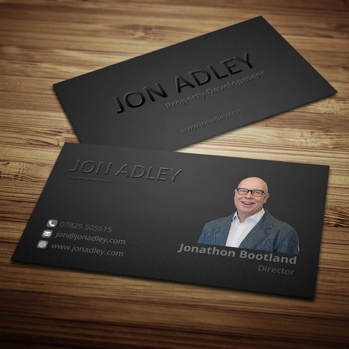 Jon Adley need an impressive business card to wow potential investors ...