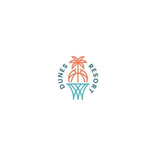 DUNESRESORT Basketball court logo. Diseño de Xandy in Design