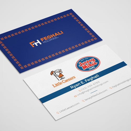 Design a modern business card for a multi-brand franchisee