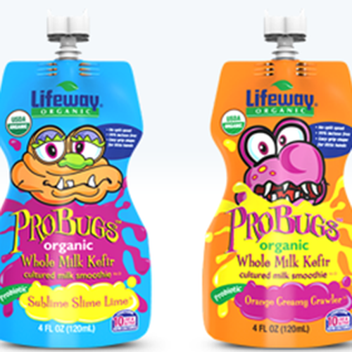 Design a monster package of kids fruit pouches