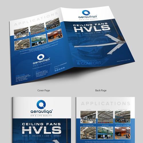 Aerauliqa needs a brochure for HVLS ceiling fans Design by 123Graphics