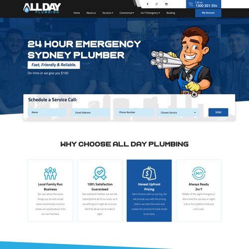 Plumbing Company Website Design Design by Steve Sen ⚡️⚡️