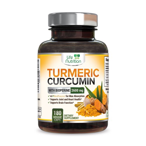 Life Nutrition needs a "beautiful label" for its Turmeric Extract bottle -  (Two (2) Winners will be awarded! ) Design by ProveMan