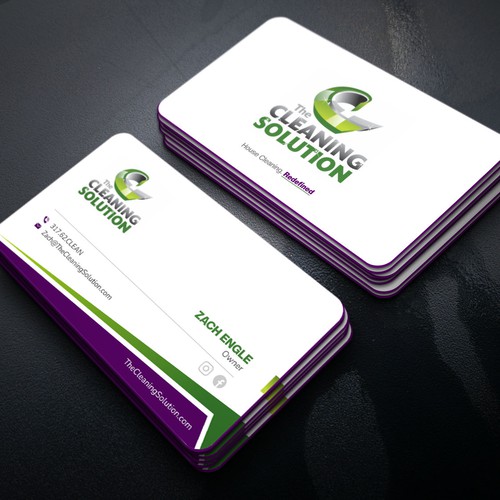 Attractive Business Card for Cleaning Company Design by Xclusive16