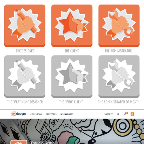 New 99designs default user avatar - creative + gender neutral. Design by Gema