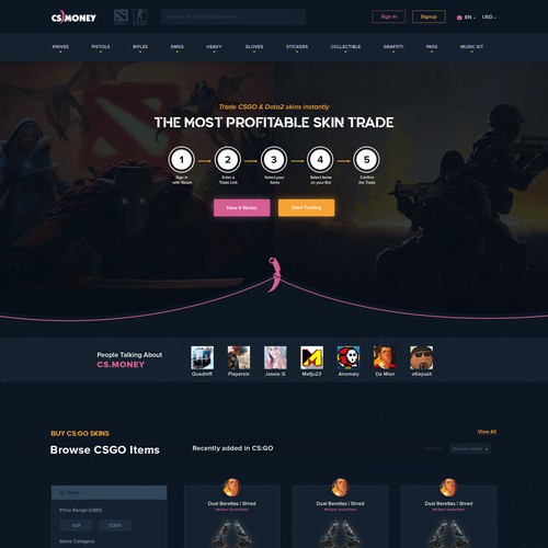 Proposition sur un concours de Design de page web, réalisée par Design Monsters