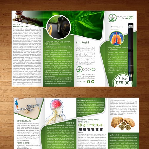 4 Fold Brochure for medical marijuana doctor's office | Brochure contest