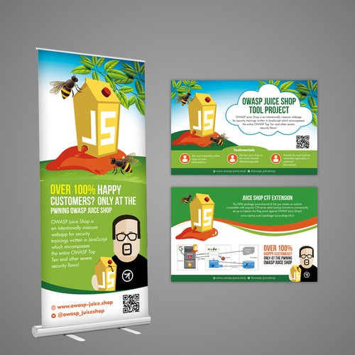 OWASP Juice Shop - Project postcard & roll-up banner Design by Dzhafir