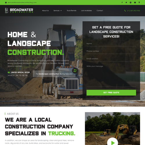 Trucking redesign of website Design by Azzam 123