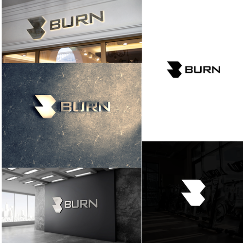 “Design a fierce, industrial-chic brand identity for a HIIT gym called BURN” Design by RowSheet