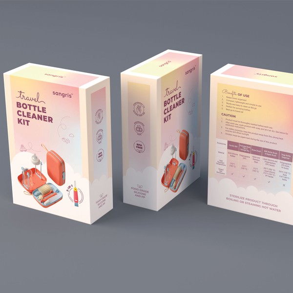 Dox design for a travel bottle cleaner kit