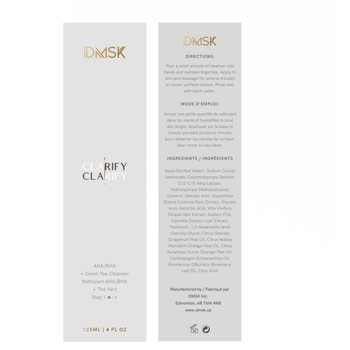 Luxury, high-end product box design for facial cleanser. Design by Santiago Trabucco