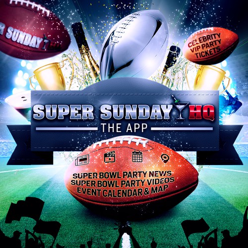 Super bowl party flyer, Postcard, flyer or print contest