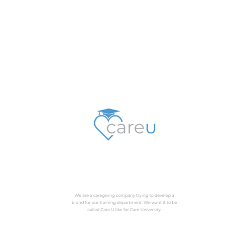 Fun yet sophisticated logo for our new training program, Care U. Design by Rectovers