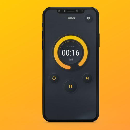 Redesign a popular fitness timer app Design by ODarka