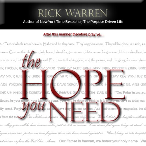 Design Rick Warren's New Book Cover Réalisé par Chris Allman