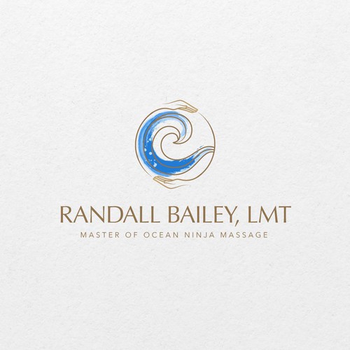 Design a logo for a massage therapist.  Looking for a logo with an Ocean wave and hand print. Design by Manan°n