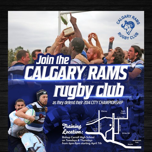 Rugby club poster | Postcard, flyer or print contest | 99designs