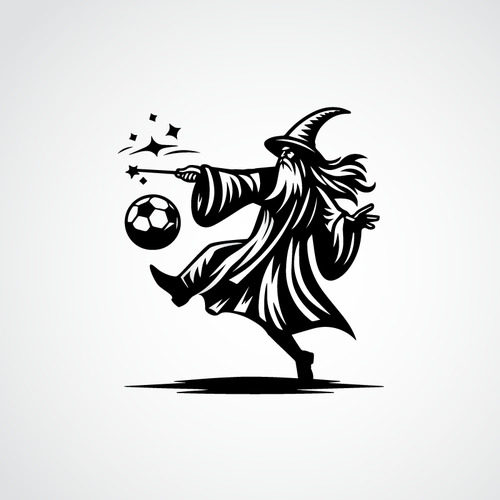 Soccer Wizard Cartoon Diseño de Graphix Surfer