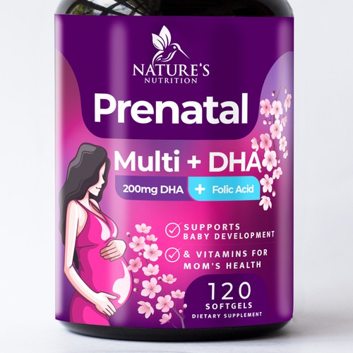 Prenatal Vitamins Label Design needed for Nature's Nutrition Réalisé par R O S H I N