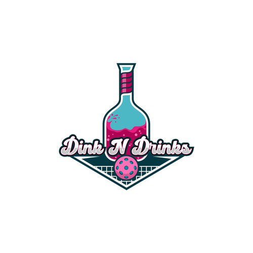 Design a fresh logo for a new Pickleball Biz called Dink N Drinks Design réalisé par #RDWN