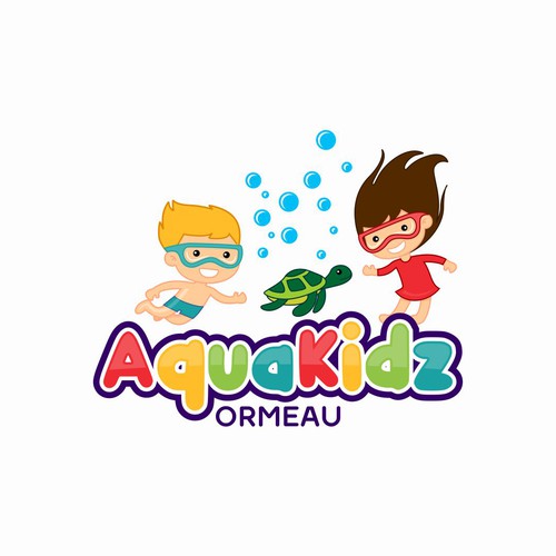 Learn to swim for 3 month olds up to squad level swimming. Focus on fun and young children/babies-ontwerp door Logood.id