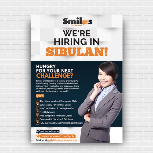 Flyer for Call Center Company - We're Hiring! Design by HF Tushar