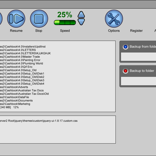 Button / GUI Design for Fast-Backup (Windows application) Design by jilub