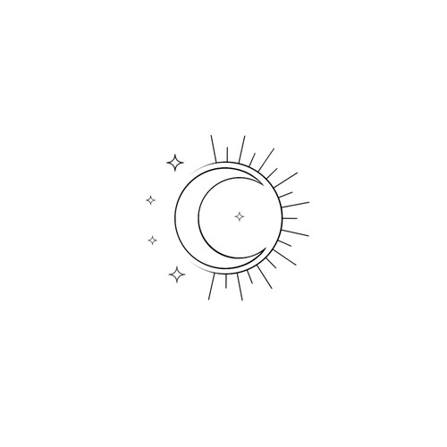 Design Sentimental Sun, Moon & Stars Tattoo di IradaGami