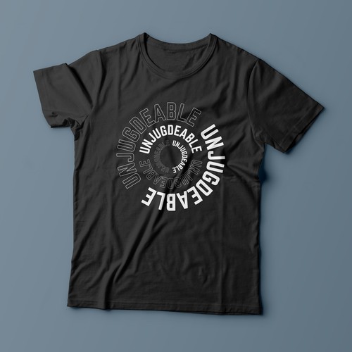 Simple t shirt design for media/ marketing for brand “Unjudgeable” Design by magnificent 7&co