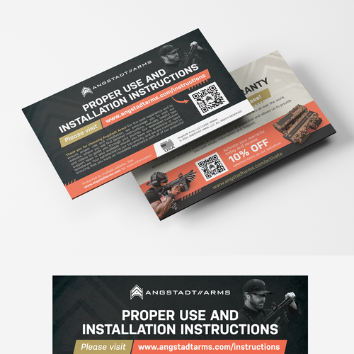 Warranty activation flyer for gun company (postcard) Design by vcreatived