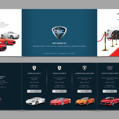 Cutting Edge Leaflet to promote Exotic Cars for Weddings Réalisé par Fayyaz_56