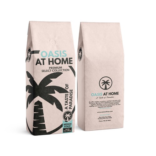 OASIS CAFE COFFEE BEAN PACKAGING DESIGN Design by ghielzact