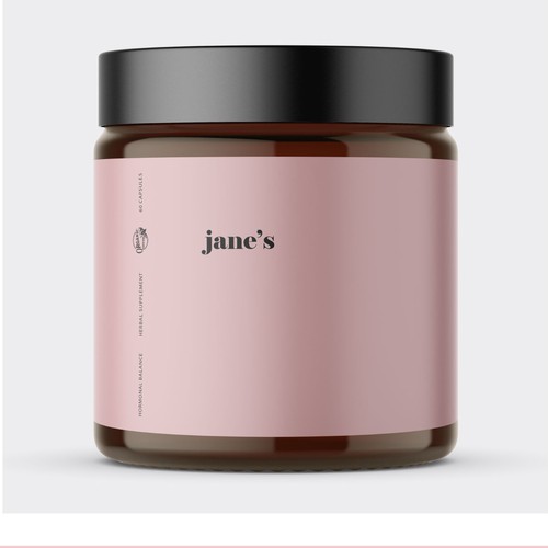 Minimal supplement label design Design by Lady Goga